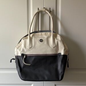 lululemon athletica Two-Tone Black and Cream Tote